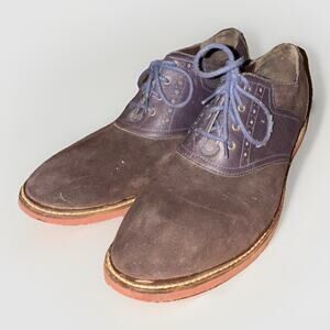 Cole Haan Men’s Suede & Leather Oxford Dress Shoes Brown / Blue Size 10.5 M